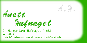 anett hufnagel business card